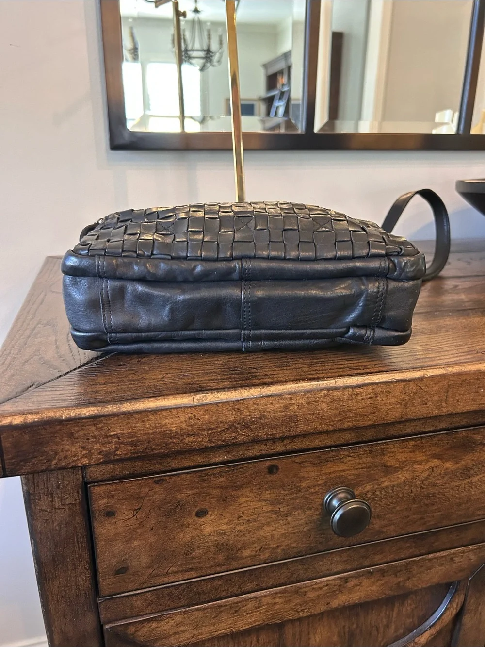 Ashwood Vintage Woven Leather Crossbody Bag